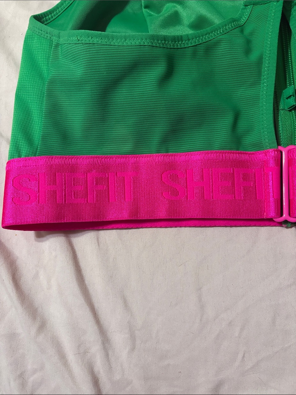 SHEFIT Ultimate Sports Bra Kelly Green High Impact Front Zip NWOT Size 5Luxe - Picture 9 of 11